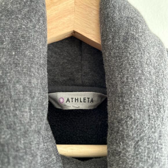 Athleta Cozy Karma Lounge Fleece Funnel Neck Sweatshirt Gray - Picture 6 of 9